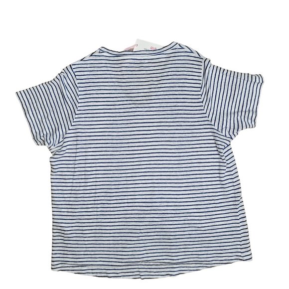 Vineyard Vines NWT linen jet stripe deep bay navy white striped breathable tee L - Picture 4 of 9